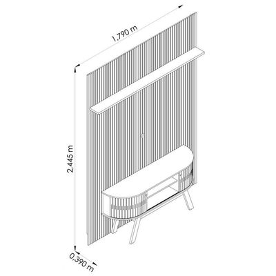 Rack Bancada Com Painel Silverstone Cinamomo/off White Para Tv Até 75” - Madetec