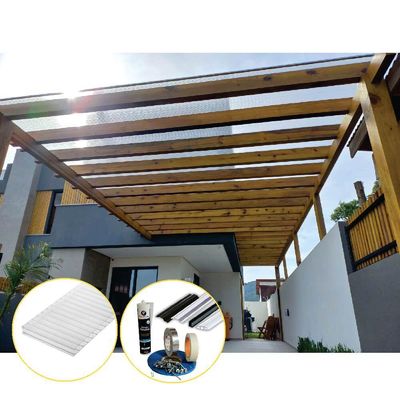 Kit Policarbonato Cristal 4mm 2,00m X 3,00m - Perfis Naturais