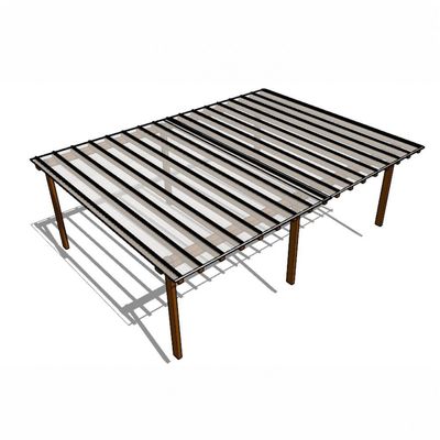 Kit Policarbonato Cristal 4mm 8,00m X 6,00m - Perfis Naturais