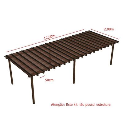 Kit Policarbonato Bronze 4mm 12,00m X 2,00m - Perfis Naturais