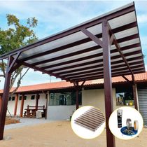 Kit Policarbonato Bronze 6mm 2,00m X 3,00m - Perfis Naturais