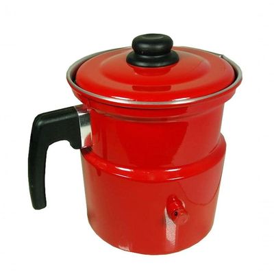 Leiteira Fervedor Com Apito Vermelha Esmaltada 2.3l Reluz