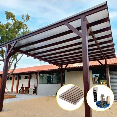 Kit Policarbonato Bronze 6mm 10,00m X 2,00m - Perfis Naturais