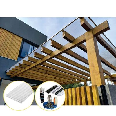 Kit Policarbonato Cristal 4mm 6,00m X 3,00m - Perfis Naturais