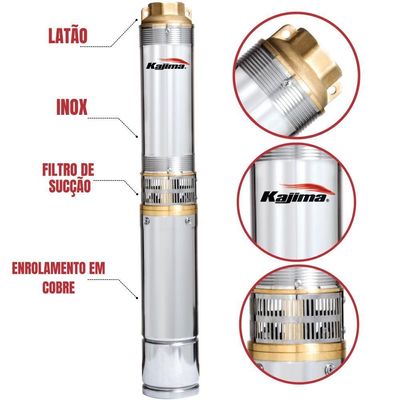 Bomba Caneta Submersa Kajima P/ Poços Semiartesianos 2" 220v 220v
