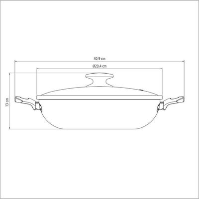 Panela Wok Alumínio 28cm Loreto Vermelho - Tramontina