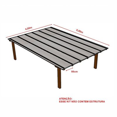 Kit Policarbonato Branco Refletivo 6mm 4,00m X 6,00m - Perfis Naturais