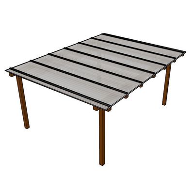 Kit Policarbonato Branco Refletivo 6mm 4,00m X 3,00m - Perfis Naturais