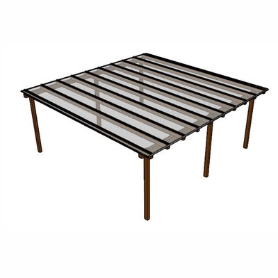 Kit Policarbonato Cristal 6mm 6,00m X 6,00m - Perfis Naturais