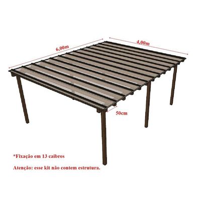 Kit Policarbonato Cristal 4mm 6,00m X 4,00m - Perfis Naturais