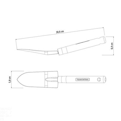 Pazinha Estreita Metálica Para Jardinagem Tramontina Com Cabo De Madeira Tramontina