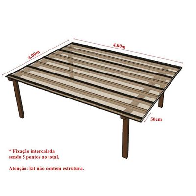 Kit Policarbonato Cristal 4mm 4,00m X 4,00m - Perfis Bronze