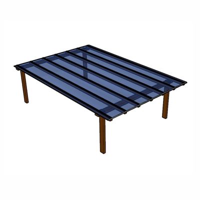 Kit Policarbonato Azul 6mm 4,00m X 6,00m - Perfis Naturais
