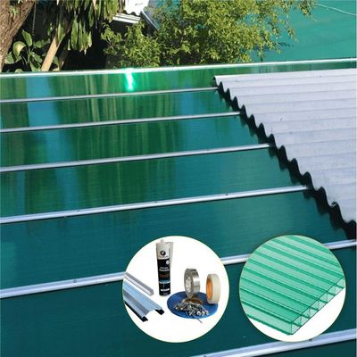 Kit Policarbonato Verde 6mm 6,00m X 2,00m - Perfis Naturais