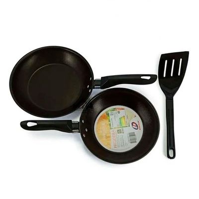 Conj Frigideiras Francesas 18 E 20 Com Espátula Preto Marcolar