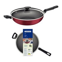 Wok Com Cabo Loreto Alumínio Revestimento Antiaderente 28 Cm 3,3 L Vermelho - Tramontina 20394728
