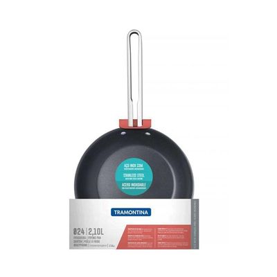 Frigideira Tramontina Ventura Em Aço Inox Com Interno Antiaderente 24 Cm 2,1 L Tramontina