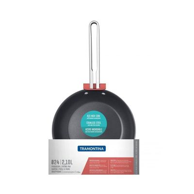 Frigideira Tramontina Ventura Em Aço Inox Com Interno Antiaderente 24 Cm 2,1 L Tramontina