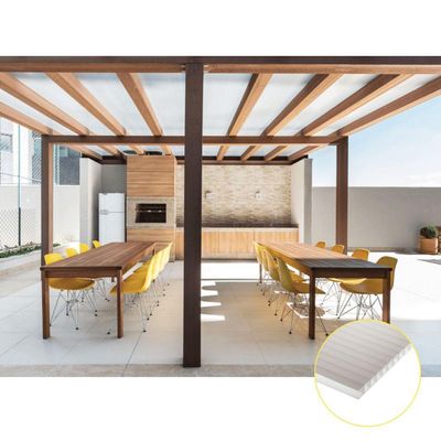Kit Policarbonato Branco 6mm 8,00m X 1,50m - Perfis Naturais
