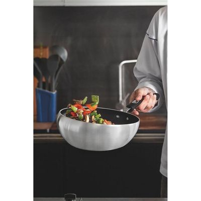 Frigideira Profissional Para Saltear Em Alumínio Antiaderente Externo Lixado 28cm 3,3l