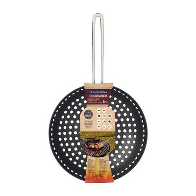 Grelha Wok Furada Churrasco Em Alumínio Anodizado Com Cabo 26 Cm ø - Tramontina 20847026