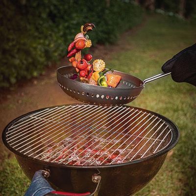 Grelha Wok Furada Churrasco Em Alumínio Anodizado Com Cabo 26 Cm ø - Tramontina 20847026