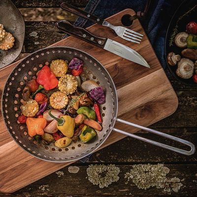 Grelha Wok Furada Churrasco Em Alumínio Anodizado Com Cabo 26 Cm ø - Tramontina 20847026