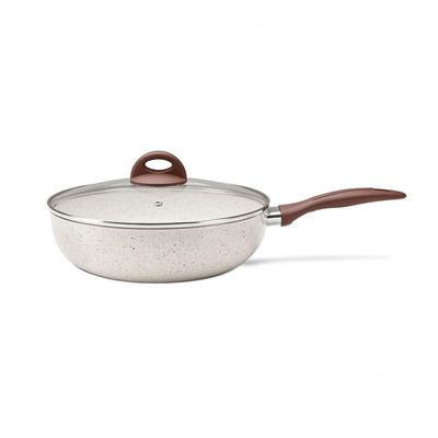 Wok Com Tampa 28 Ceramic Life Granada Indução - Brinox 28 Cm Vanilla Brinox