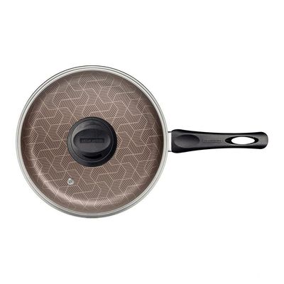 Frigideira Reta Paris 24cm 2,0l Antiaderente Starflon Max Vermelho Com Tampa De Vidro