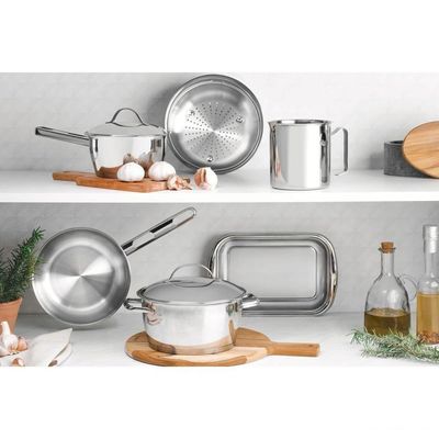 Frigideira Tramontina Allegra Em Aço Inox Com Fundo Triplo 24 Cm 2,1 L Tramontina
