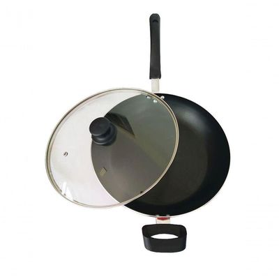 Panela Frigideira Wok Antiaderente Grande Com Tampa 30cm