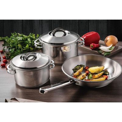 Frigideira Tramontina Allegra Em Aço Inox Com Fundo Triplo 20 Cm 1,30 L Tramontina