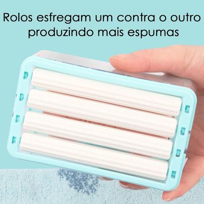 Escova Saboneteira Dispenser Sabao Multifunçao 2X1