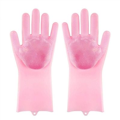 Par De Luvas De Silicone Para Limpeza E Louças