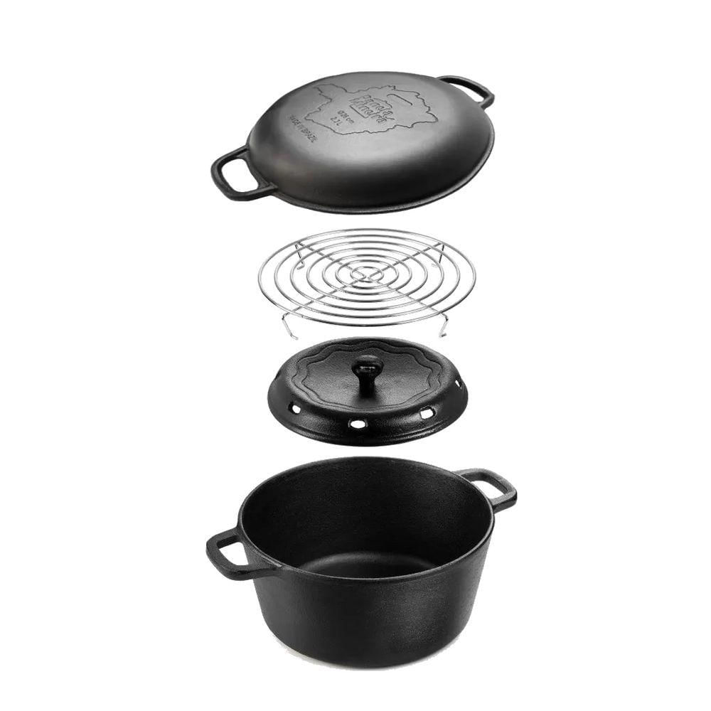 Panela Defumação Mg Caçarola Frigideira 29X17Cm 8L Fumil