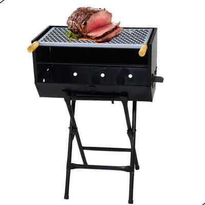 Churrasqueira Com Suporte Grelha E 3 Espetos Preto
