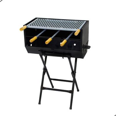 Churrasqueira Com Suporte Grelha E 3 Espetos Preto