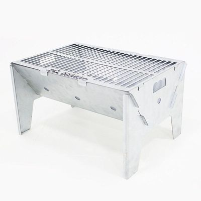 Churrasqueira Galvanizada Desmontável Cinza