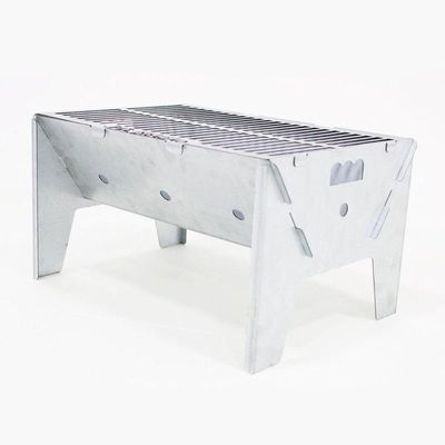 Churrasqueira Galvanizada Desmontável Cinza