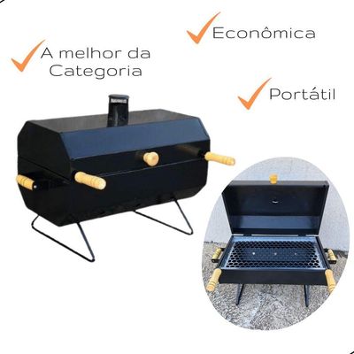 Churrasqueira Bafo De Bancada Média Vulkania Grill Preto