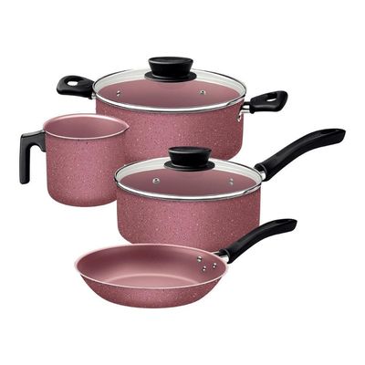 Jogo De Panelas 4 Peças Linz Cores Antiaderente Tramontina Rosa