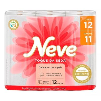 Papel Higienico Neve Folha Dupla Leve 12 Pague 11 Rolos