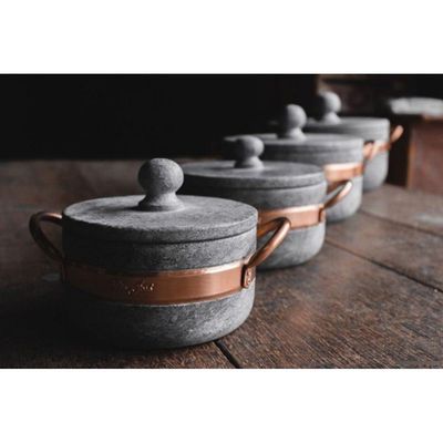 Jogo Com 3 Panelas De Pedra Sabão + Brinde