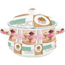 Trio Panela Bule Chaleira Cake Esmaltados à Indução Vintage