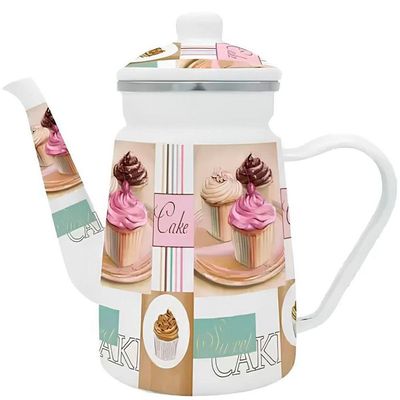 Trio Panela Bule Chaleira Cake Esmaltados à Indução Vintage