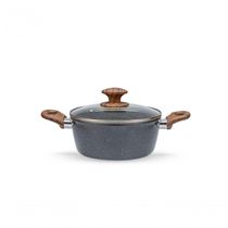 Jogo De Panelas Brinox Antiaderente Ceramic Life 6 Peças Marble Wood Com Indução Cinza Escuro Cinza
