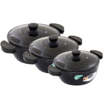 Kit Panelas Gulê Alumínio 2,2l 2,5l 3,5l 3 Peças Preto