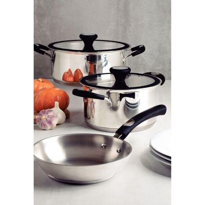 Jogo De Panelas Tramontina Solar Silicone Em Aço Inox 4 Peças Tramontina