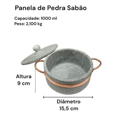 Panela De Pedra Sabão 1 L