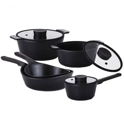 Conjunto Panelas Vulkan Cerâmica Indução Neoflam Preto